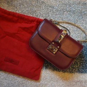 VALENTINO Vitello Small Glam Lock Rockstud Flap